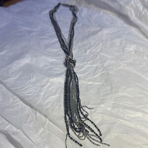 Elegant Black and silver Beaded Necklace